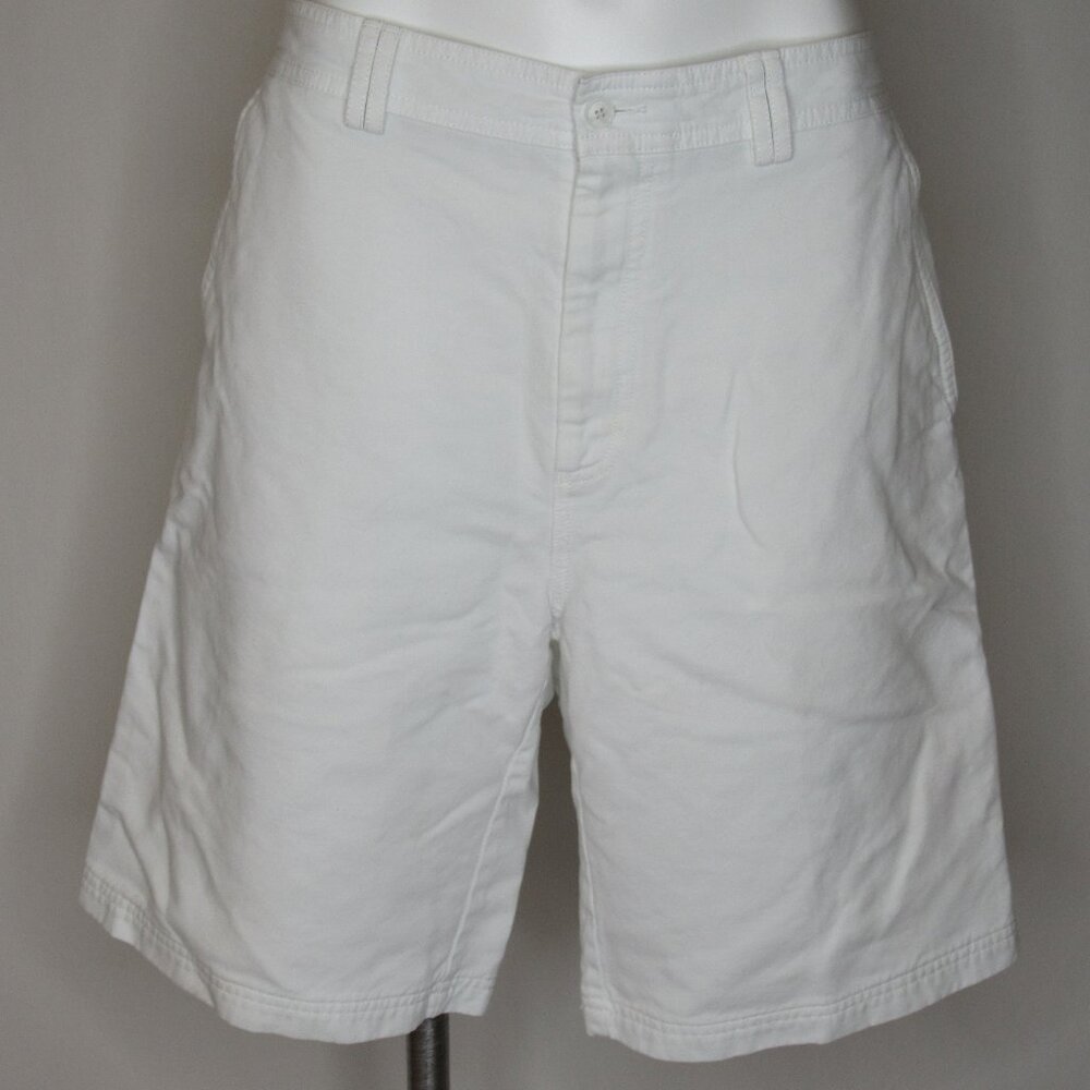 Tori Richard White Cotton Chino Shorts 10" Men's 36